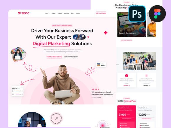 Download SEO &amp; Digital Marketing Figma Design PSD - Seo Collection