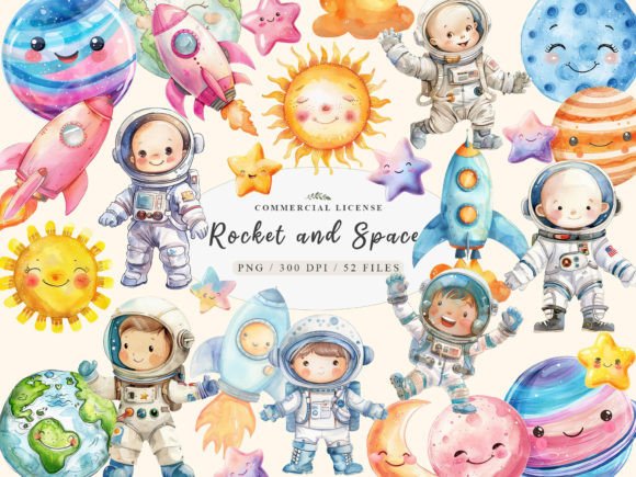Download Watercolor Astronaut Clipart, Space PNG - Space Collection