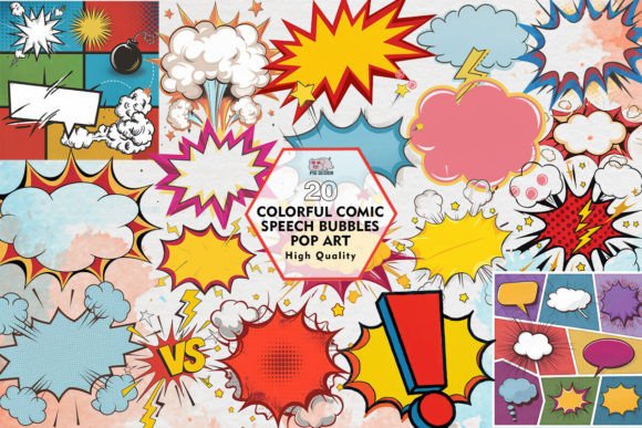 Download Colorful Comic Speech Bubbles Pop Art - Pop art Collection