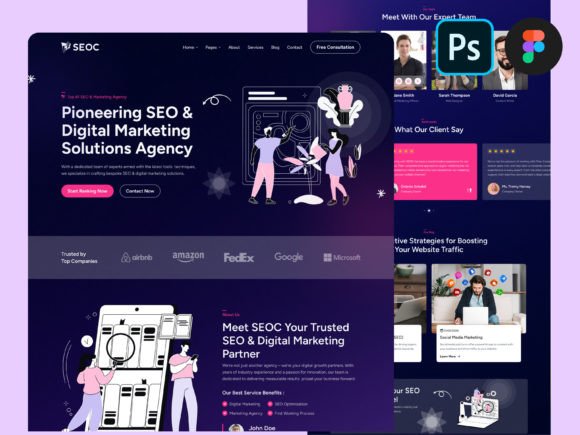 Download SEO &amp; Digital Marketing Figma Design PSD - Seo Collection