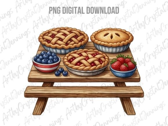 Download Patriotic Picnic Pie Clipart PNG - Premium Bundle