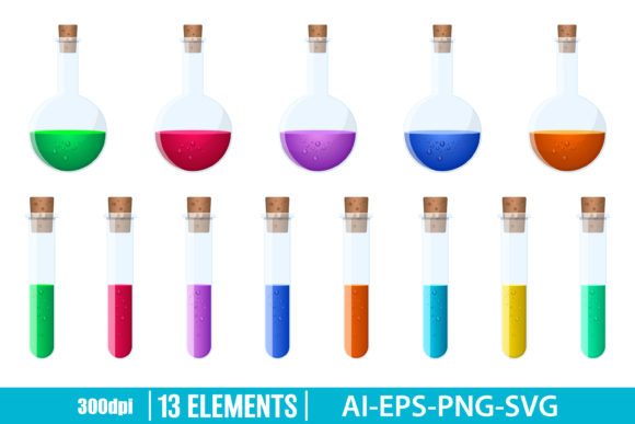 Download Laboratory Chemical Flasks Clipart Set - Laboratory Collection