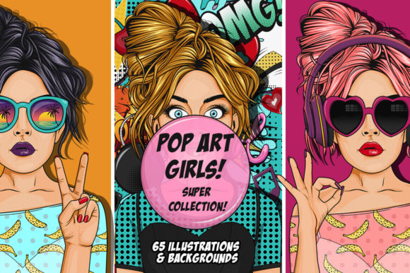 Download Comic Style Pop Art Girls - Pop art Collection