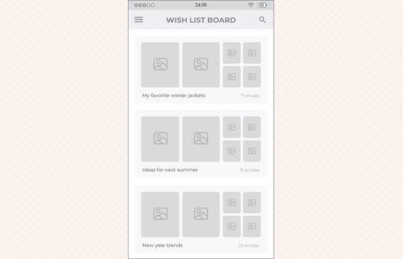 Download Ecommerce Wishlist 02 Mobile Wireframe - Premium Resources
