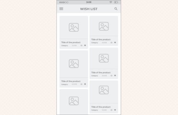 Download Ecommerce Wishlist 01 Mobile Wireframe - Premium Resources